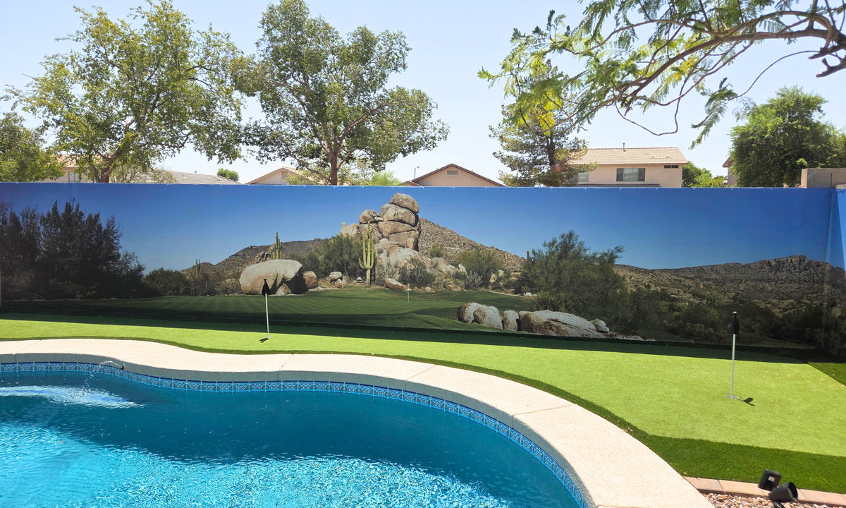 Golf backyard putting green outdoor mural