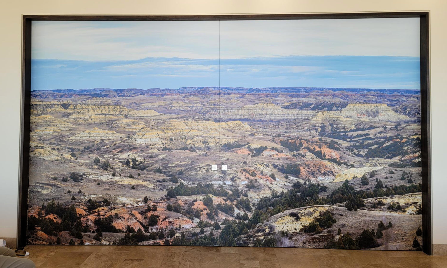 Indoor peel and stick wallpaper with canyon wall mural