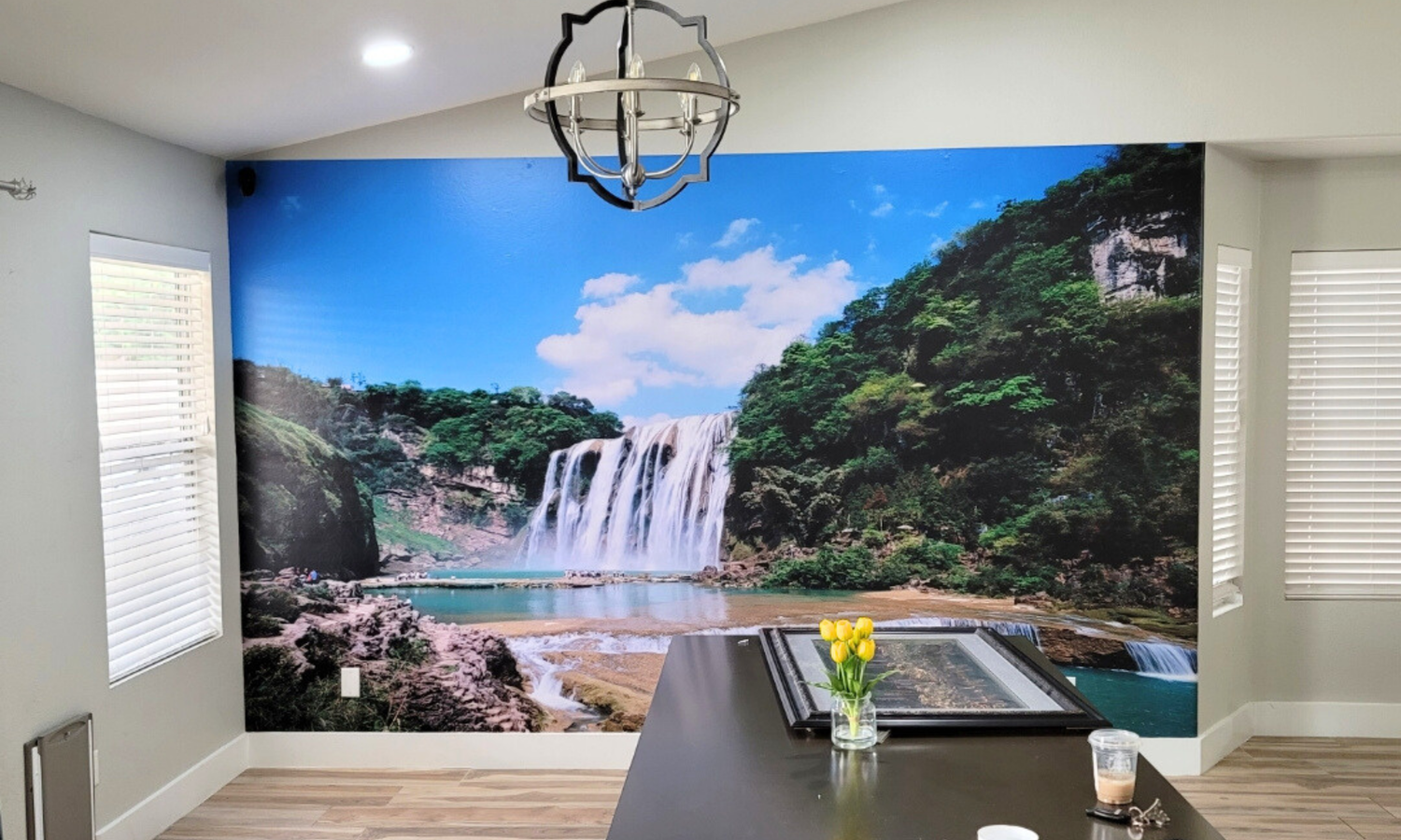 Indoor waterfall wall mural wallpaper