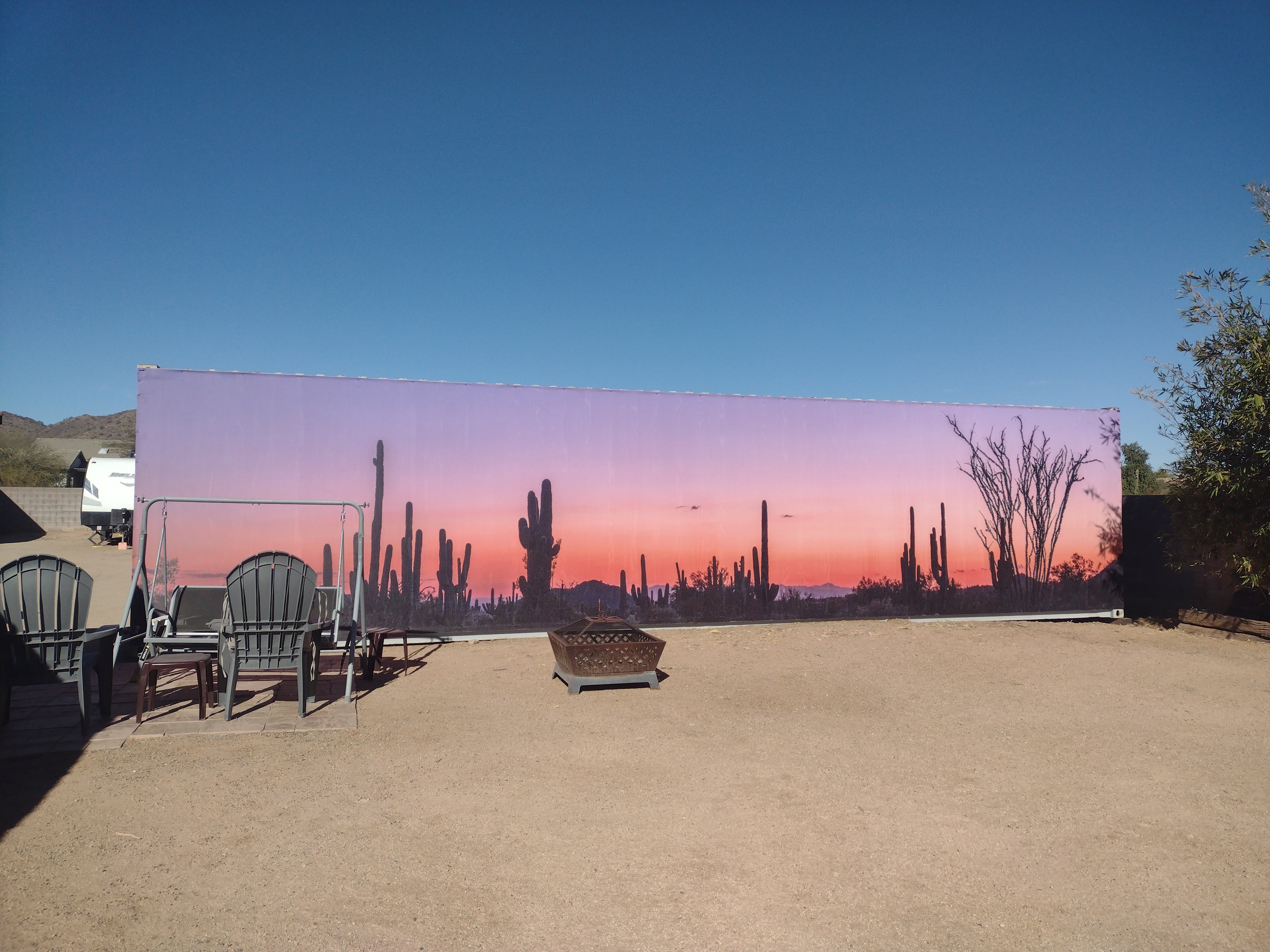 0013 - Saguaro Sunrise Glow, Arizona, Panoramic