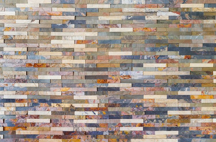 Colorful stone wall tile mural, perfect for adding texture and style to indoor or outdoor spaces.