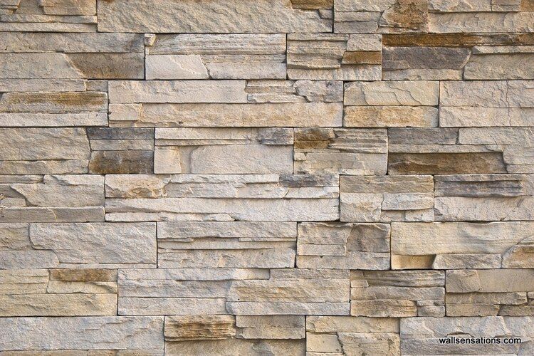 Beige brick stone wall mural, ideal for adding warmth to indoor or outdoor spaces.