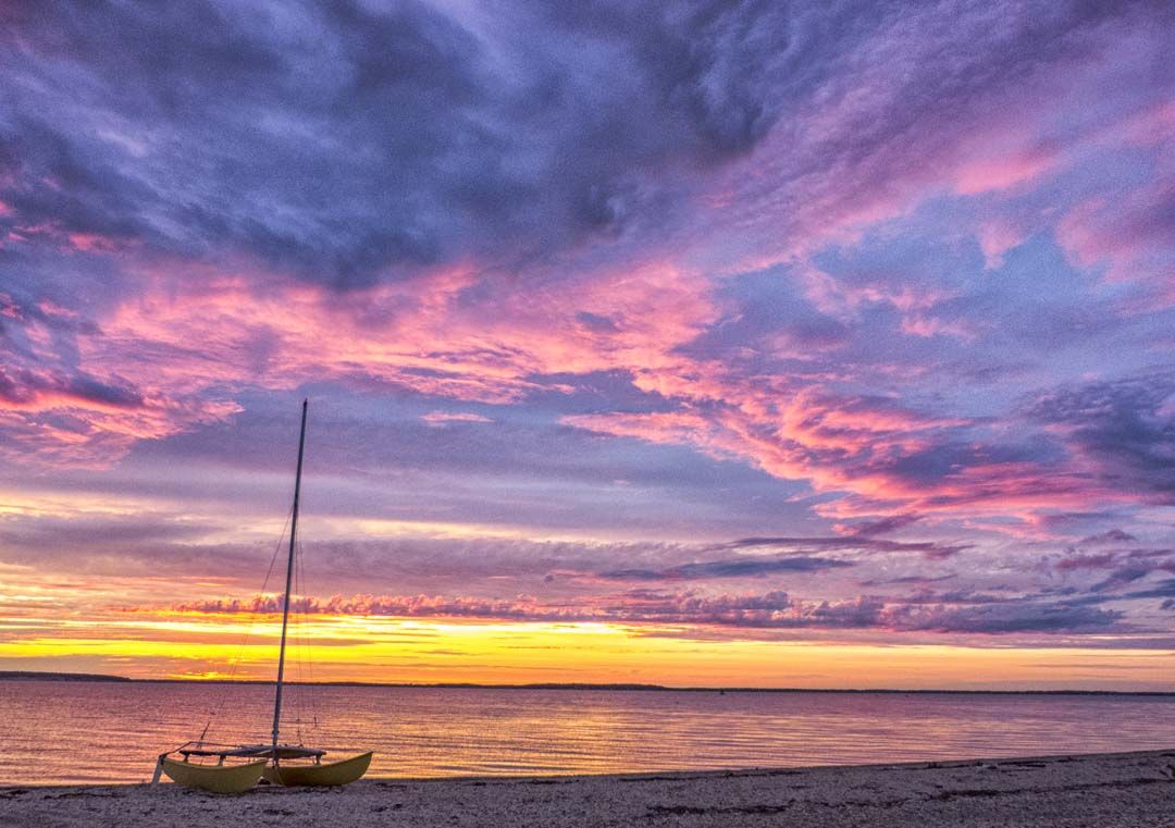 0095 - Sunset Sailboat, KC, Square