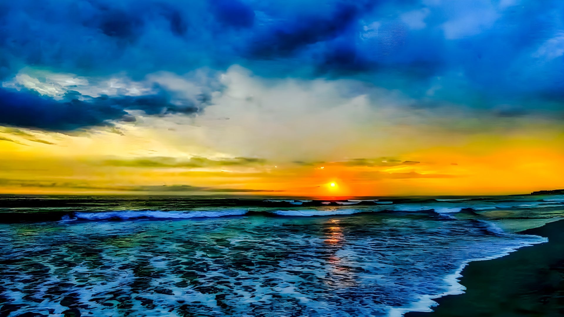 0610 - Sunset Blouberg Beach, South Africa, SC, Panoramic