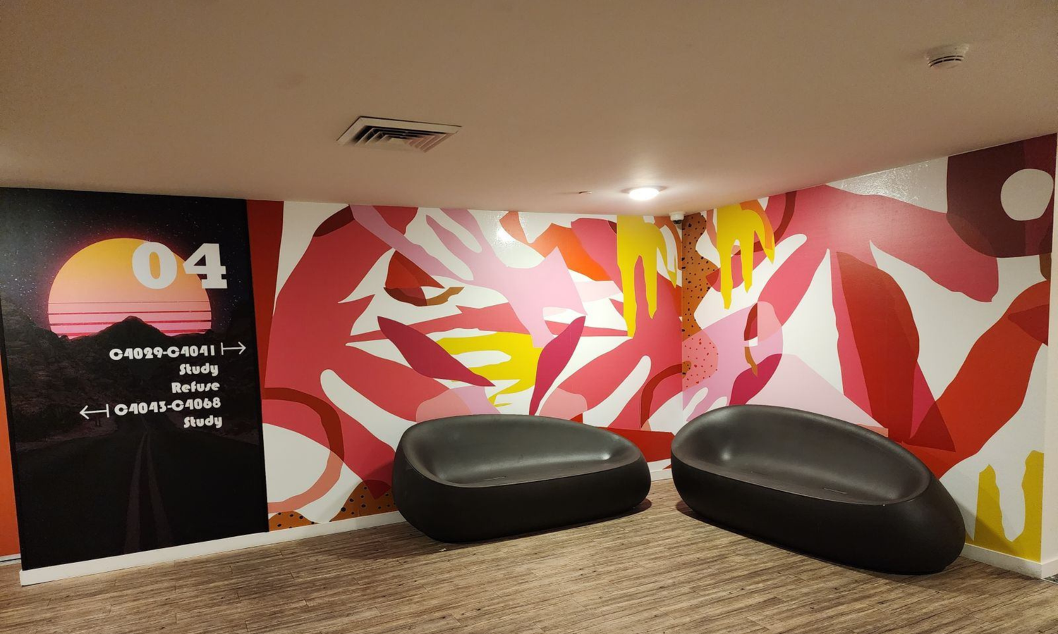 Abstract Art Indoor Wall Mural at Varsity College in Phoenix