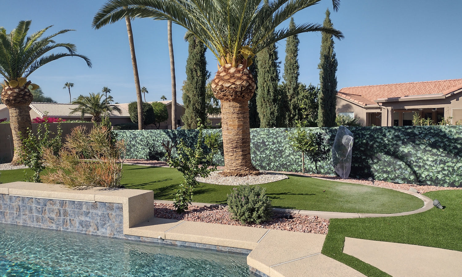 Backyard Outdoor Wall Mural of Greenery