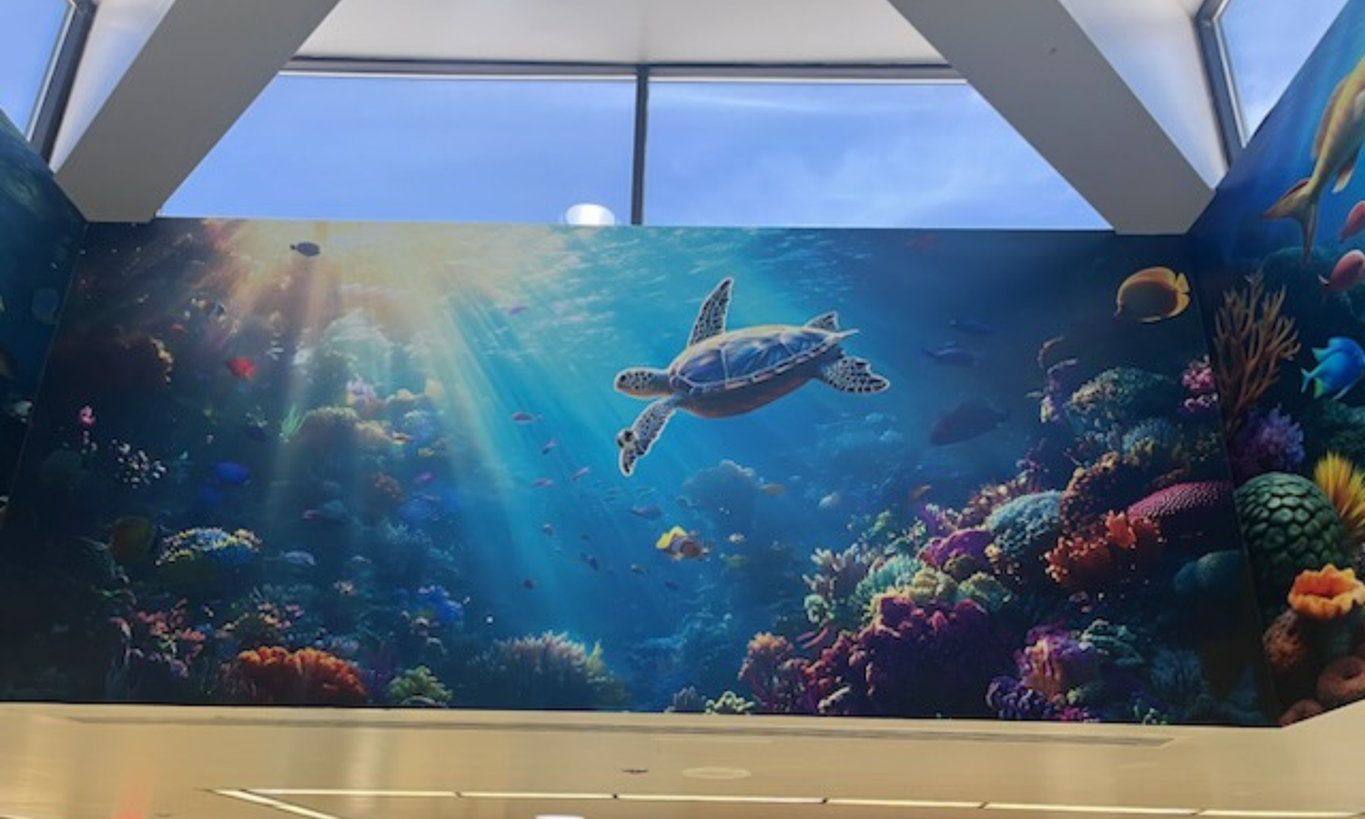 Turtle Ocean Indoor Mural in Commercial Space