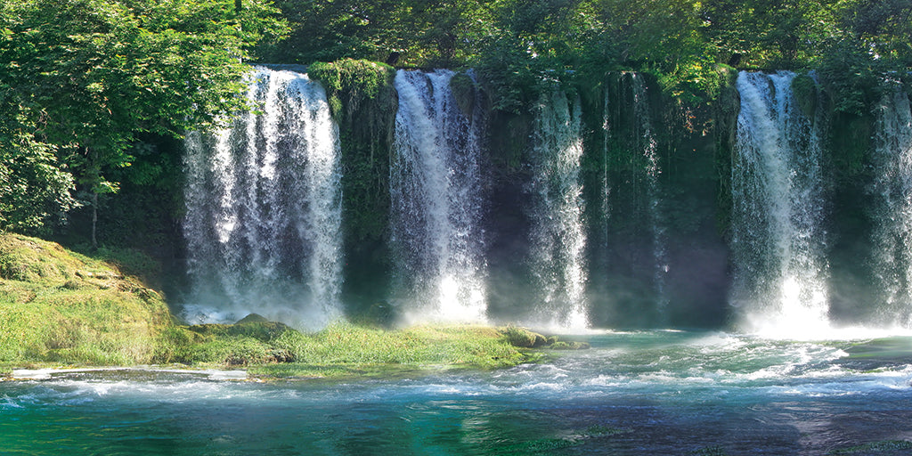 5879, Tranquil Duden Waterfall, Turkey, Panoramic
